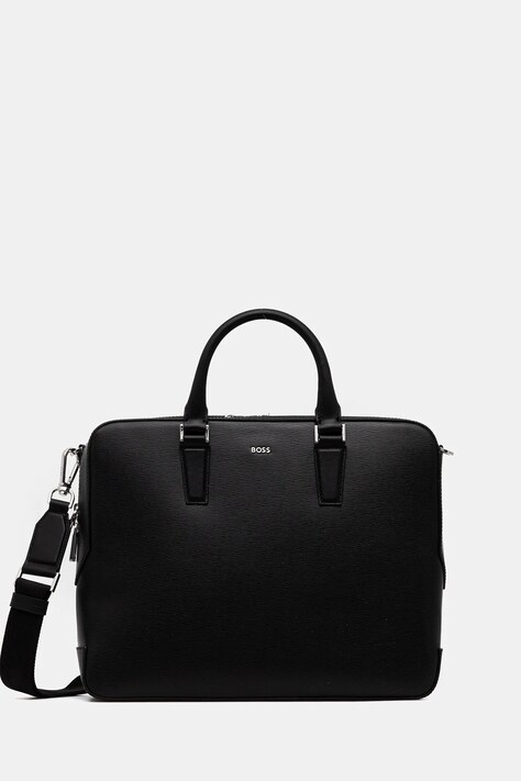BOSS torba skórzana kolor czarny 50548265