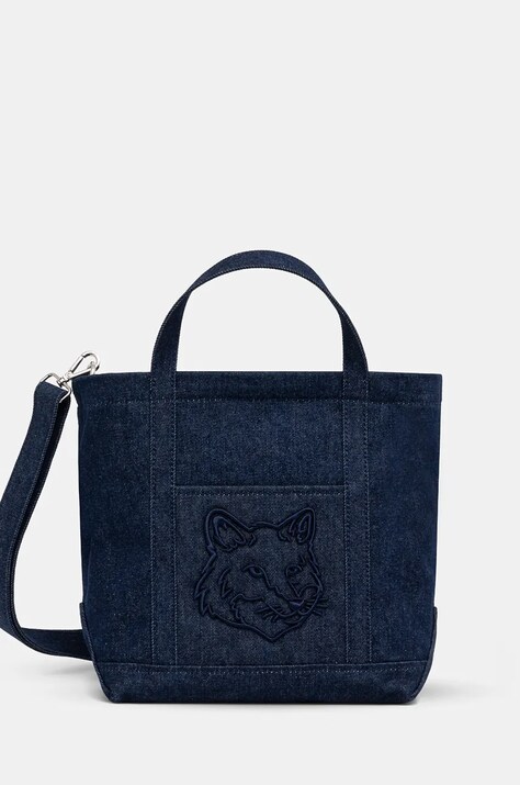 Maison Kitsuné torba Fox Head Small Tote kolor granatowy LW05103WD4020