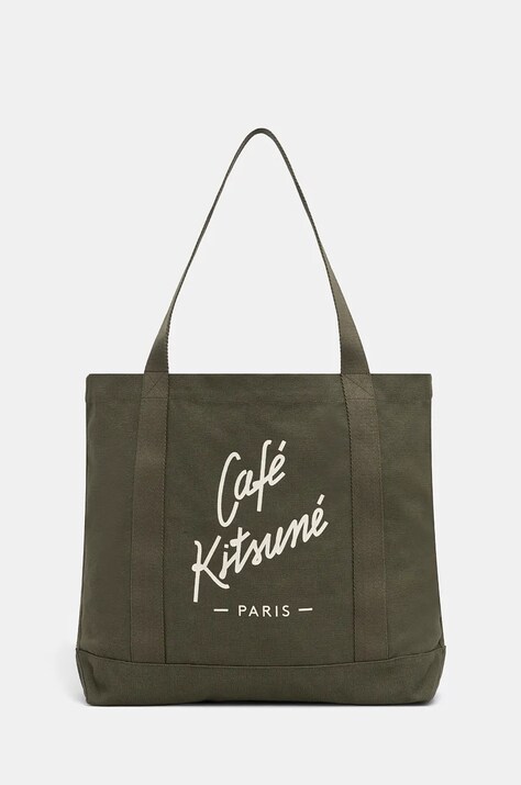 Café Kitsuné torba bawełniana Tote kolor zielony CKNU05101WW9001