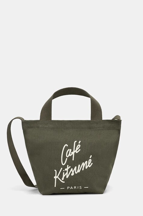 Café Kitsuné torebka bawełniana Mini Tote kolor zielony PU05106WW9001