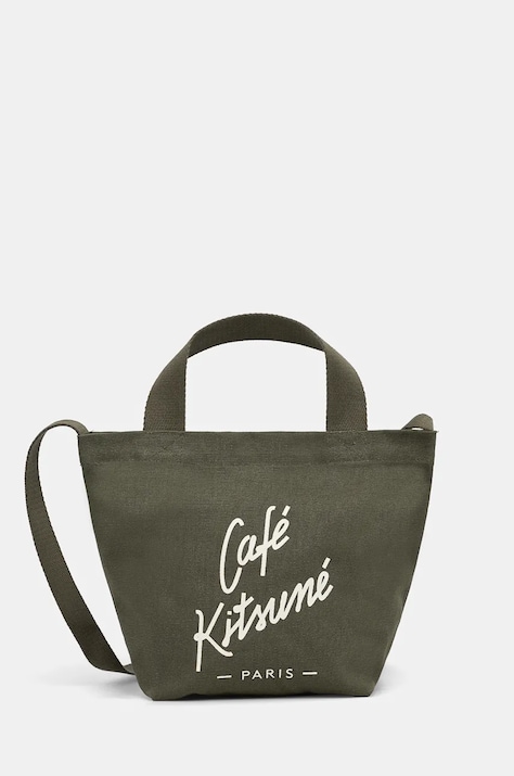 Café Kitsuné torebka bawełniana Mini Tote kolor zielony PU05106WW9001