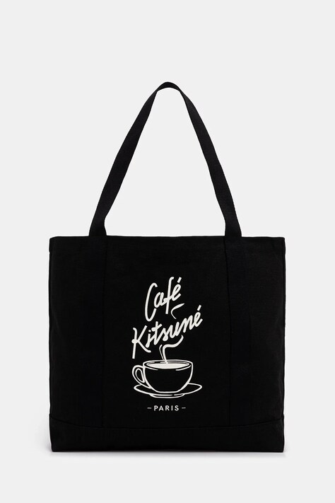 Café Kitsuné torba bawełniana Coffee Cup Tote kolor czarny CKMU05102WW9001