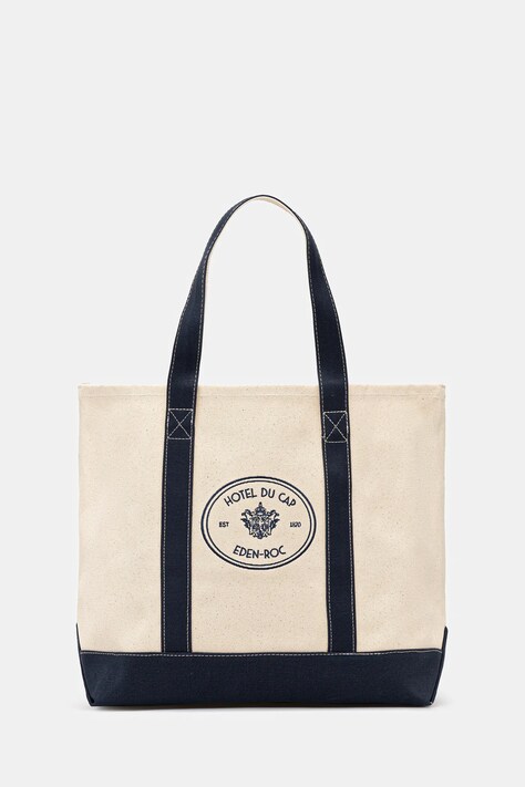 Sporty & Rich torba bawełniana Eden Crest Two Tone Tote kolor beżowy BA00660673BE06