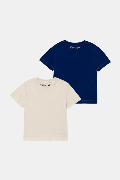 Calvin Klein Jeans t-shirt bawełniany dziecięcy 2-pack kolor granatowy gładki IB0IB02529