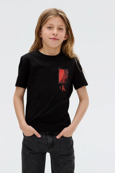 Calvin Klein Jeans t-shirt bawełniany kolor czarny z nadrukiem IB0IB02532