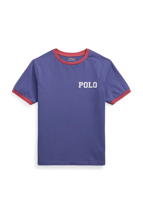 Detské bavlnené tričko Polo Ralph Lauren tmavomodrá farba, s nášivkou, 323971297003