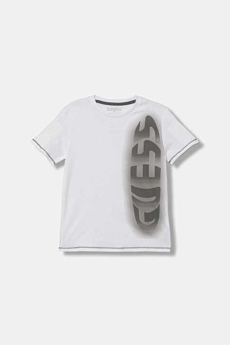 Guess t-shirt bawełniany dziecięcy kolor biały z nadrukiem L5YI03 K8HM4