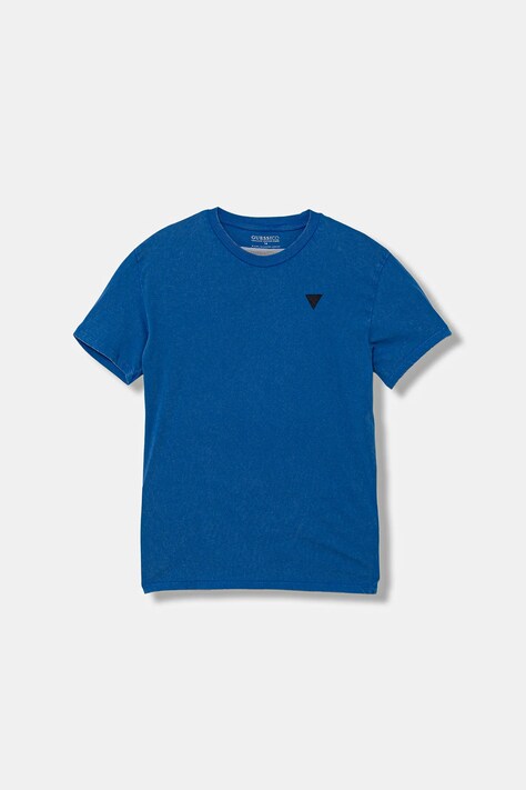 Guess t-shirt bawełniany dziecięcy kolor niebieski gładki L5YI12 K8HM4