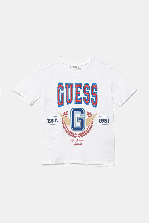 Guess tricou de bumbac pentru copii culoarea alb, cu imprimeu, L5YI13 K6XN4