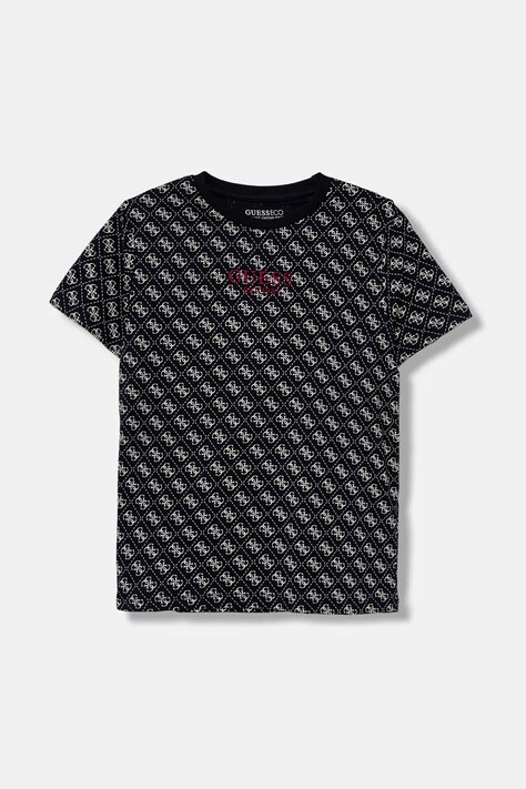Guess t-shirt bawełniany dziecięcy kolor niebieski wzorzysty L5YI19 K8HM4