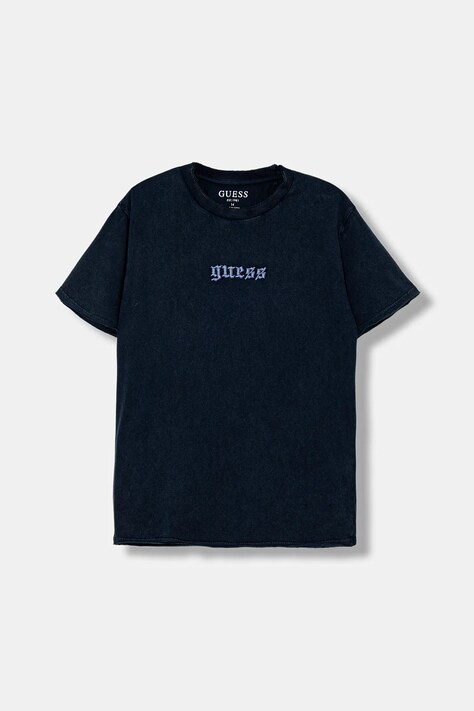 Guess t-shirt bawełniany dziecięcy kolor granatowy z aplikacją L5YI20 K8HM4