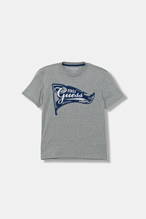 Guess t-shirt dziecięcy kolor szary z aplikacją L5YI21 KAV10
