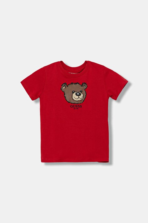 Guess tricou de bumbac pentru copii culoarea roșu, cu imprimeu, N5YI16 K8HM4