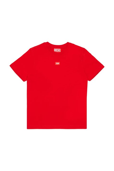 Diesel t-shirt bawełniany dziecięcy TXDIEGO T-SHIRT kolor czerwony z aplikacją J02501