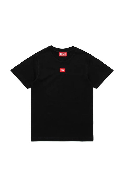 Diesel t-shirt bawełniany dziecięcy TXDIEGO T-SHIRT kolor czarny z aplikacją J02501