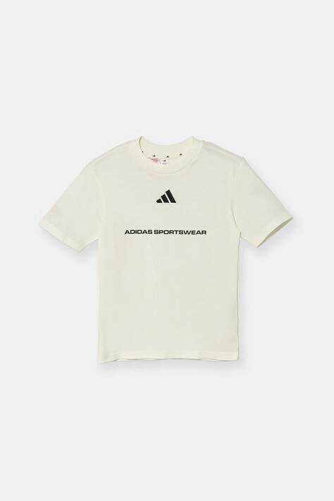 adidas t-shirt in cotone per bambini colore bianco KC5385