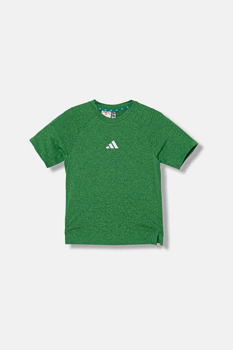 adidas t-shirt dziecięcy kolor zielony z nadrukiem JM4323