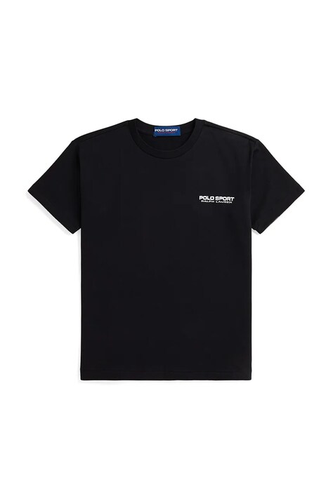 Παιδικό βαμβακερό μπλουζάκι Polo Ralph Lauren χρώμα: μαύρο, 323P01532003