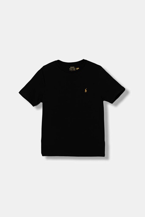 Παιδικό βαμβακερό μπλουζάκι Polo Ralph Lauren χρώμα: μαύρο, 323832904202