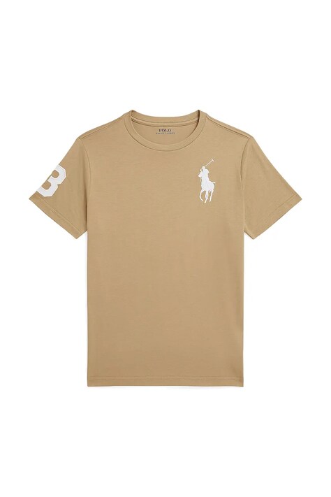 Βαμβακερό μπλουζάκι Polo Ralph Lauren χρώμα: μπεζ, 323832907068