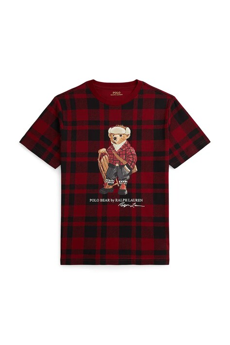 Παιδικό βαμβακερό μπλουζάκι Polo Ralph Lauren χρώμα: κόκκινο, 323981259001