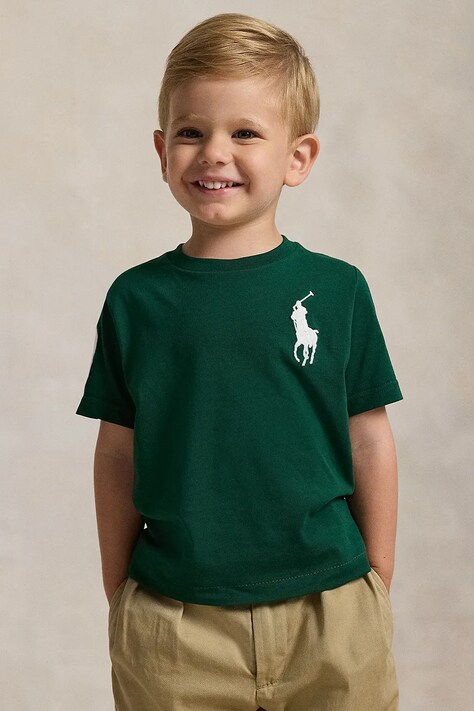 Βαμβακερό μπλουζάκι Polo Ralph Lauren χρώμα: πράσινο, 322832907067