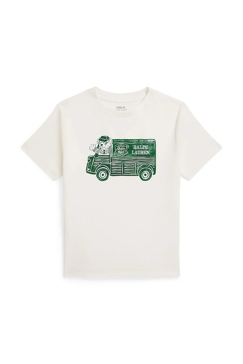 Polo Ralph Lauren tricou de bumbac pentru copii culoarea alb, cu imprimeu, 322981268001