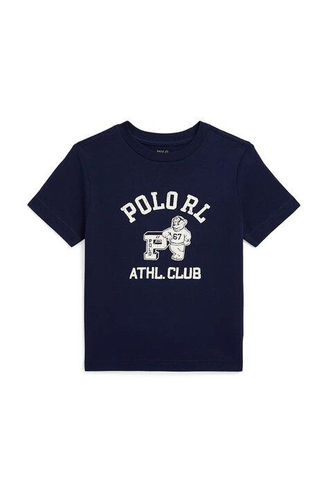 Παιδικό βαμβακερό μπλουζάκι Polo Ralph Lauren χρώμα: ναυτικό μπλε, 322981269001