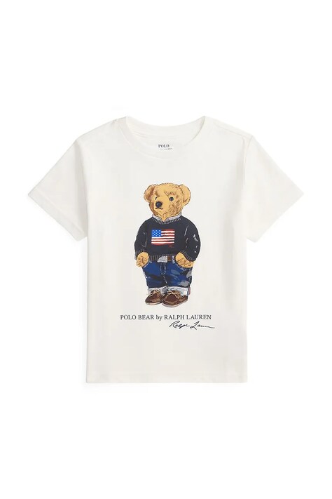 Παιδικό βαμβακερό μπλουζάκι Polo Ralph Lauren χρώμα: άσπρο, 322P00508001