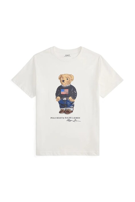 Παιδικό βαμβακερό μπλουζάκι Polo Ralph Lauren χρώμα: άσπρο, 323P00508001