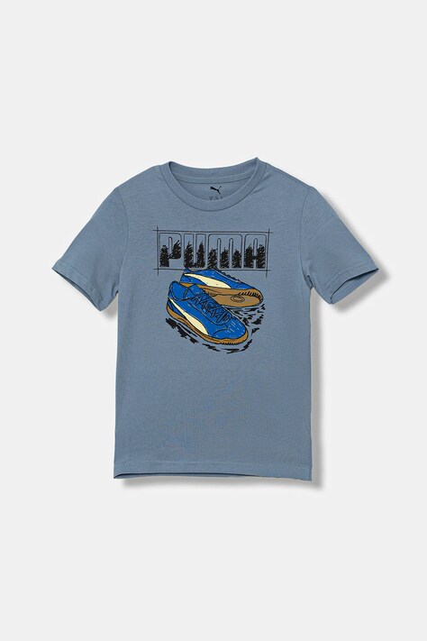 Puma t-shirt bawełniany dziecięcy GRAPHIC Sneaker Tee B kolor niebieski z nadrukiem 689939