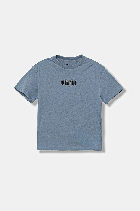 Παιδικό βαμβακερό μπλουζάκι Puma ESS LOGO LAB Relaxed Execution Tee B χρώμα: μπλε, 688984