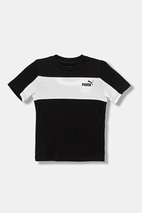Puma t-shirt bawełniany dziecięcy ESS BLOCK Small Logo Tee B kolor czarny z nadrukiem 689120
