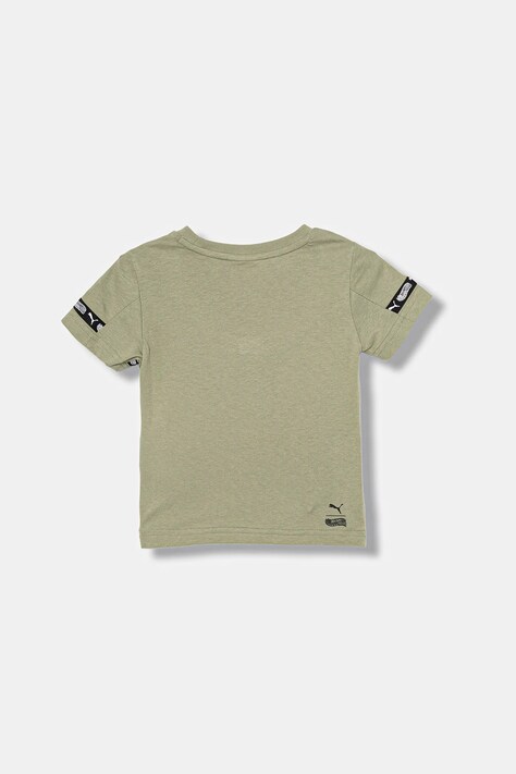 Детская хлопковая футболка Puma PUMA X HOT WHEELS Graphic Tee цвет зелёный с принтом 632395