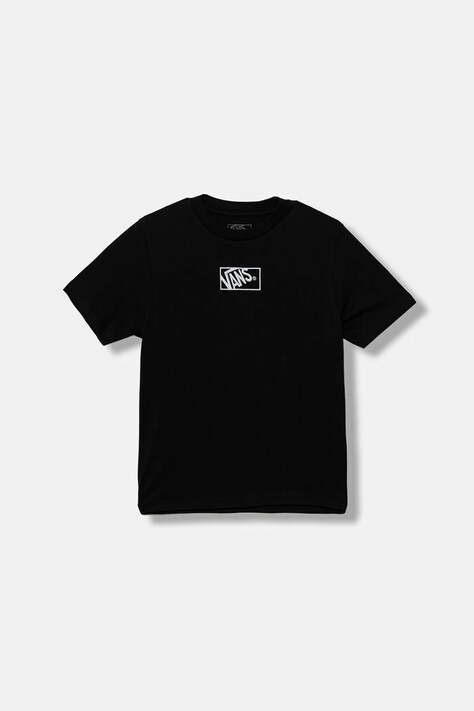 Vans t-shirt bawełniany dziecięcy BY BLOCKED BOX SS TEE kolor czarny gładki VN000RBCBLK1