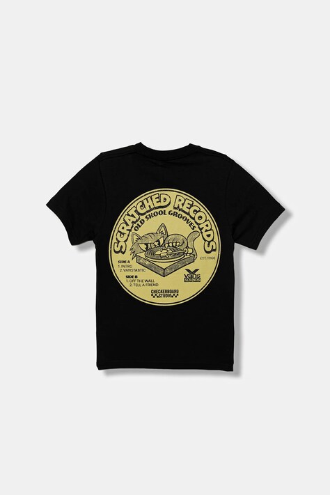 Παιδικό βαμβακερό μπλουζάκι Vans BY SCRATCHED RECORDS TEE χρώμα: μαύρο, VN000RCGBLK1