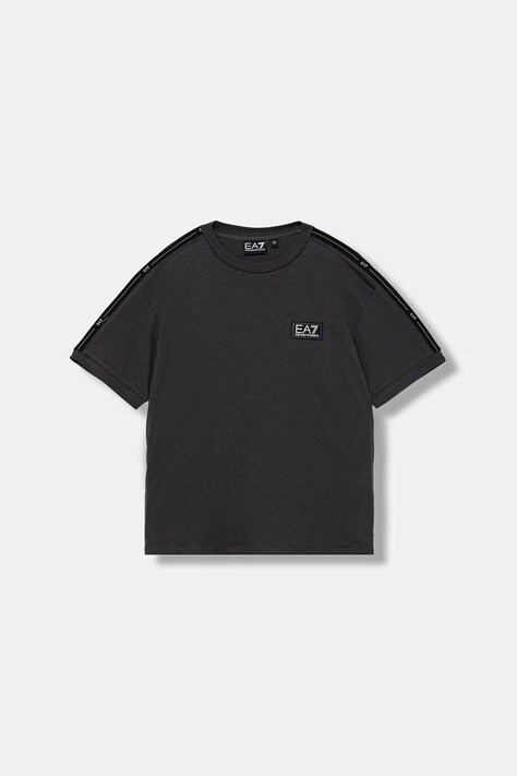 EA7 Emporio Armani t-shirt bawełniany dziecięcy kolor szary z aplikacją 7B000190 AF10375