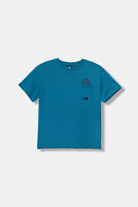 Παιδικό βαμβακερό μπλουζάκι The North Face B SPORTS OVERSIZED POCKET SS TEE - GRAPH χρώμα: μπλε, NF0A8EAKBOM1