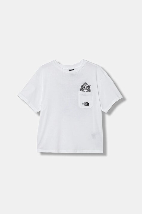 Παιδικό βαμβακερό μπλουζάκι The North Face B SPORTS OVERSIZED POCKET SS TEE - GRAPH χρώμα: άσπρο, NF0A8EAKFN41