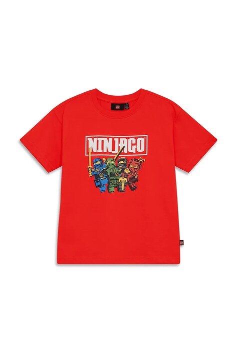 Lego t-shirt bawełniany dziecięcy LWTAFFY 621 kolor czerwony z nadrukiem 11011249