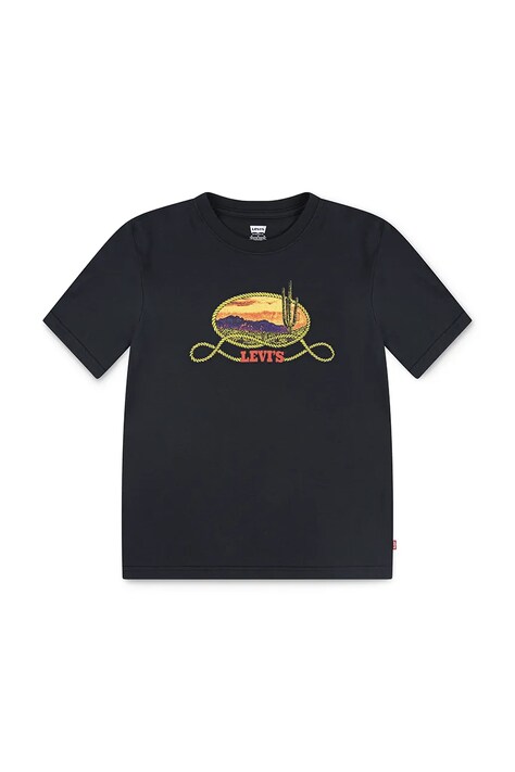 Levi's tricou de bumbac pentru copii CACTUS IN THE SUNSET TEE culoarea negru, cu imprimeu, 8EN900