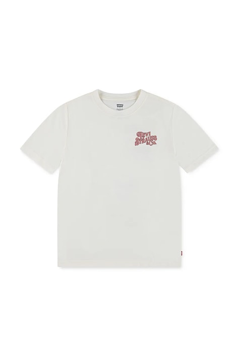 Detské tričko Levi's WORN BY COWBOYS TEE béžová farba, s potlačou, 8EN901