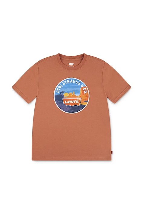 Levi's tricou de bumbac pentru copii DESERT TRAIL TEE culoarea portocaliu, cu imprimeu, 8EN993