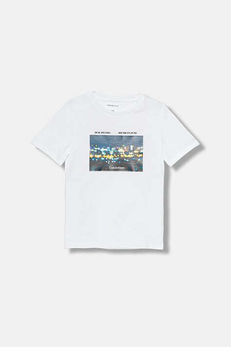 Футболка Calvin Klein Jeans цвет белый с принтом IB0IB02630