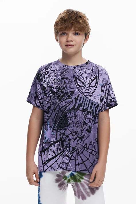 Desigual tricou de bumbac pentru copii culoarea gri, cu imprimeu, 25WBTK03