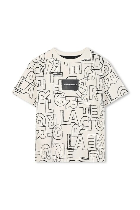 Karl Lagerfeld tricou de bumbac pentru copii culoarea alb, cu model, Z30960
