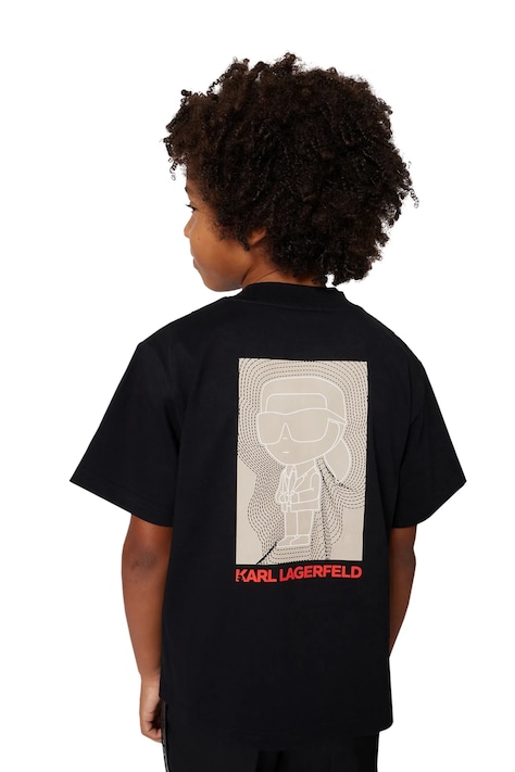 Karl Lagerfeld tricou de bumbac pentru copii culoarea negru, cu imprimeu, Z31039