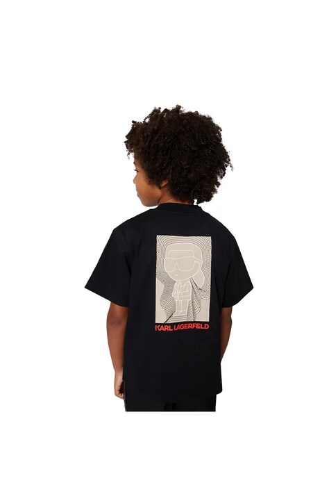 Karl Lagerfeld t-shirt dziecięcy kolor czarny z nadrukiem Z31039