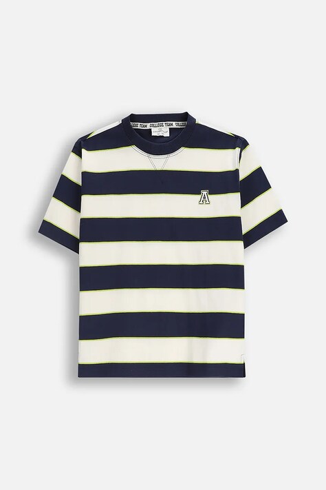 Coccodrillo t-shirt bawełniany dziecięcy kolor niebieski wzorzysty ACADEMY BOY JUNIOR