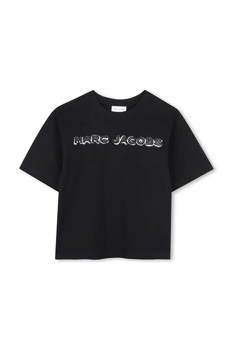 Marc Jacobs t-shirt bawełniany dziecięcy kolor czarny z nadrukiem W60644